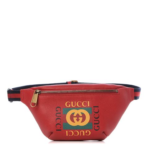 gucci print small belt bag red|gucci belt bag 2 pouches.